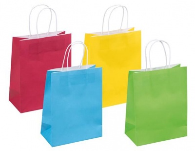 Ajándéktáska, sodrottfüles, 18x23x10 cm, DONAU "Home", vegyes színek