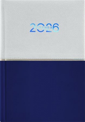 Naptár, tervező, A5, napi, DAYLINER "Contrast", fehér-sötétkék