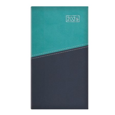 Zsebnaptár, álló elrendezésű, TOPTIMER "Duplex", türkiz-kék