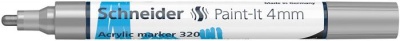 Dekormarker, akril, 4 mm, SCHNEIDER "Paint-It 320", ezüst