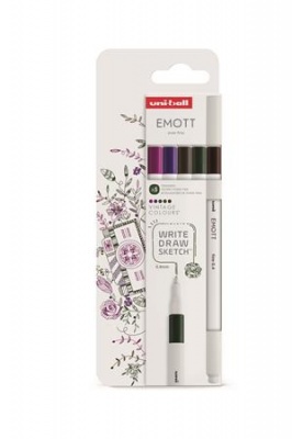 Tűfilc készlet, 0,4 mm, UNI "Emott Vintage", 5 különböző szín