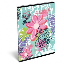 Füzet, tűzött, A4, kockás, 32 lap LIZZYSULI, "Cornell Love"